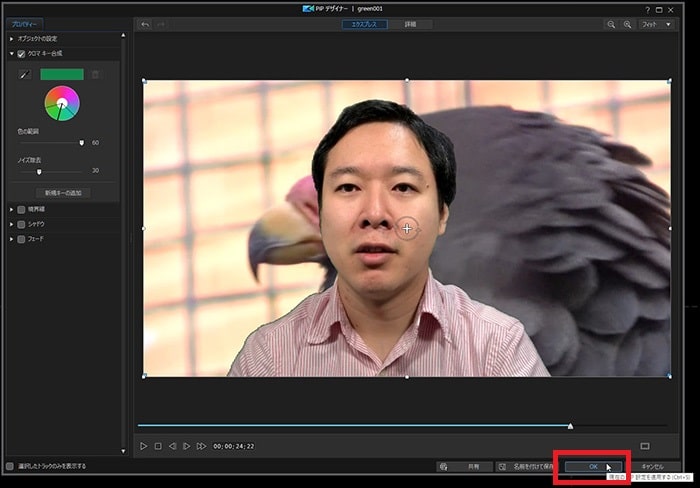 クロマキー設定を微調整する方法 動画編集ソフトPowerDirector