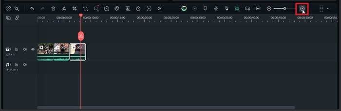 タイムラインの拡大縮小 Filmora13使い方